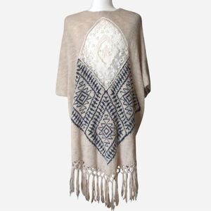 🌟 BOHO DREAM: Anthropologie Blu Pepper Poncho Size M 🌟